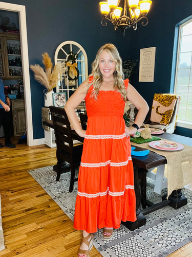 Orange Midi Dress