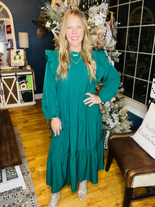 Christmas Time Dress, Hunter Green