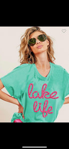 Lake Life Tee, Turquoise